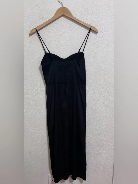 Abercrombie & fitch black satin midi dress - Picture 6 of 8